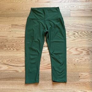 Dark Green High-Waist 7/8 Length Yoga Leggings